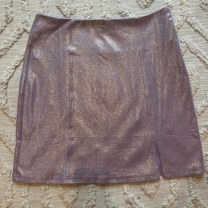 Main strip Purple gold/silver/champagne sparkle mini skirt medium M boutique